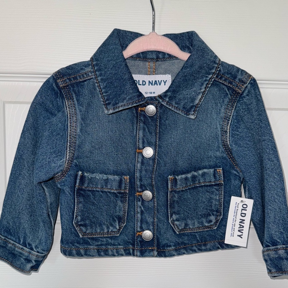 NWT Baby Girls Denim Jacket with Snap Buttons 12-18mths